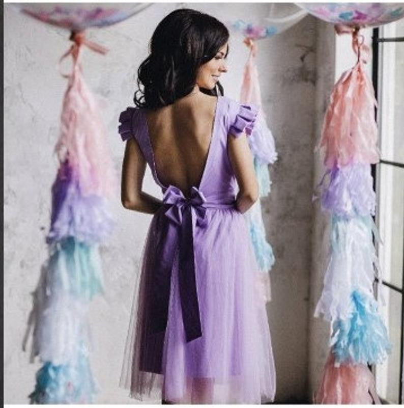 Lavender Mom and Daughter Dress