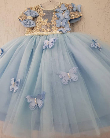 Orla Pearl Hand Embroidered Butterfly luxe Dress