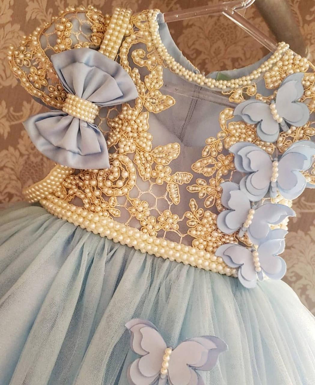 Orla Pearl Hand Embroidered Butterfly luxe Dress
