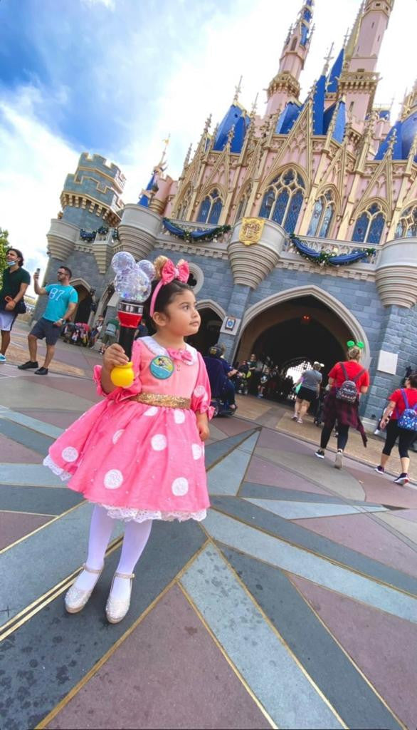 Zolindu Minnie Girls Dress With Minnie Headband