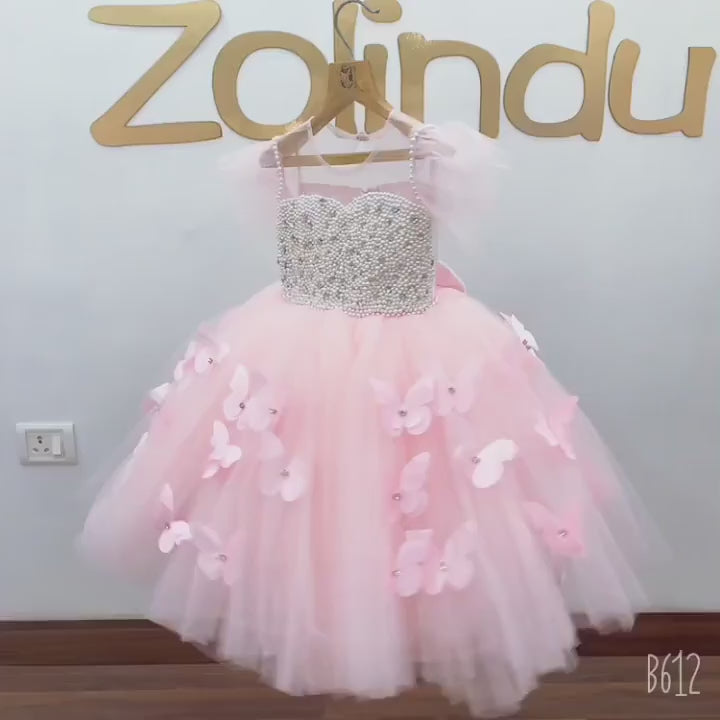 Beaded Butterfly Princess Dress