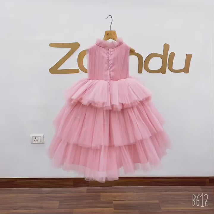 Summer Pleated Tea Pink dress