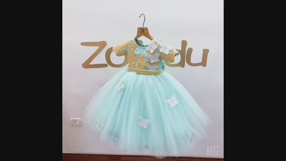 Zolindu Ellington Hand Embroidered Butterfly Girls Dress