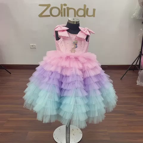 Zolindu Rosemary Girls Dress With Cape