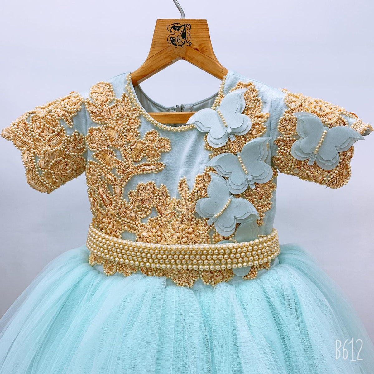 Zolindu Ellington Hand Embroidered Butterfly Girls Dress