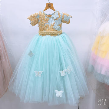 Zolindu Ellington Hand Embroidered Butterfly Girls Dress
