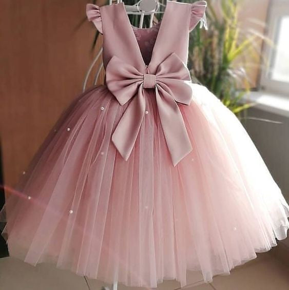 Zolindu Ani Tea Pink Dress ( With Pearl Belt )