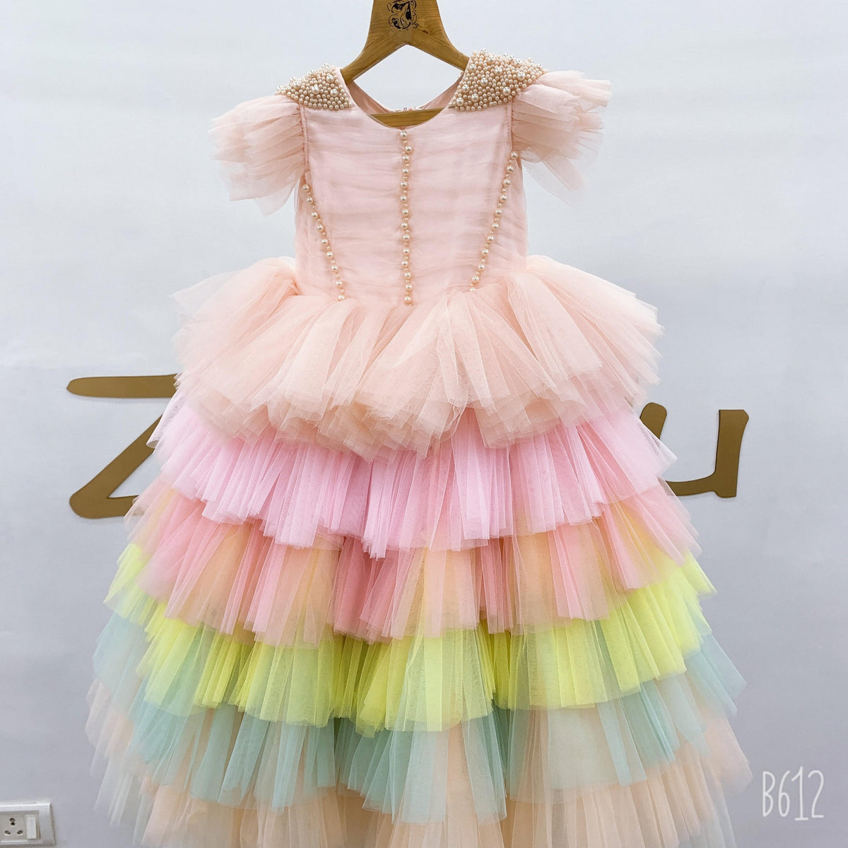 Zolindu Pearl Beaded Mulilayer dress